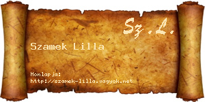 Szamek Lilla névjegykártya